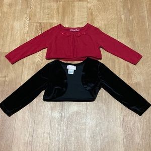 Set of 2 Size 24 Months Girl long sleeve Dress Half Cardigan Sweaters Cover ups